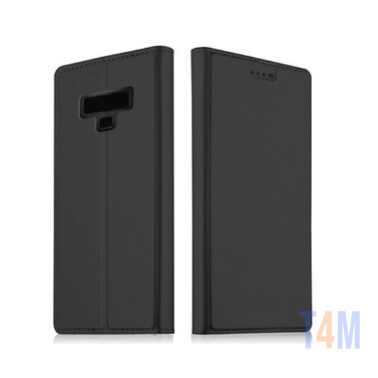 Leather Flip Cover with Internal Pocket For Samsung Galaxy Note 9 Black